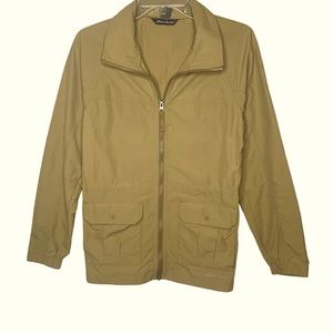 Eddie Bauer Travex Tan Khaki Full Zip Utility‎ Travel Jacket Lightweight  Sz XS